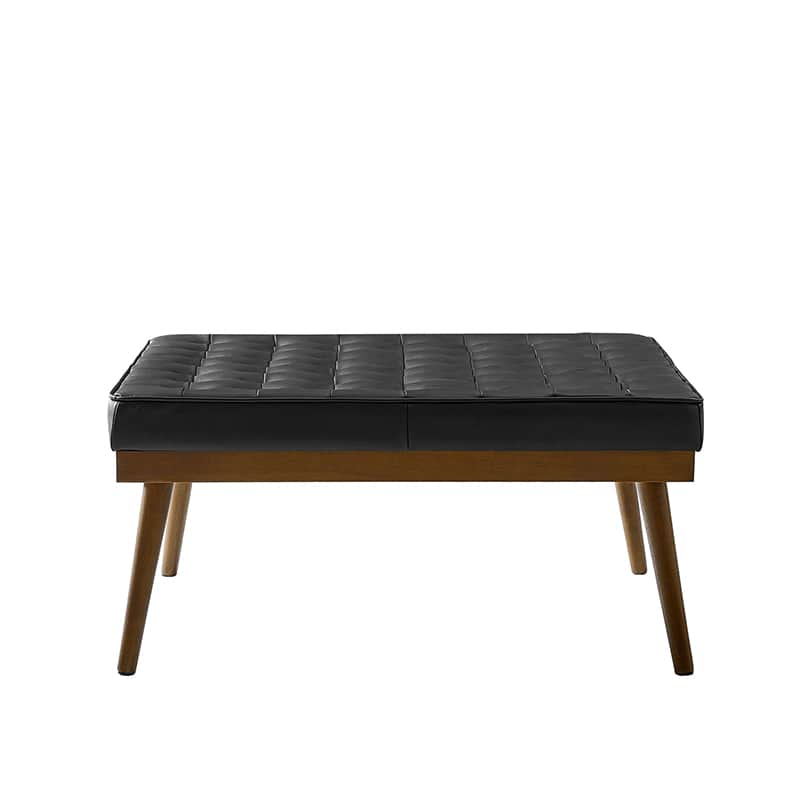 Elisa Mid-century Modern Genuine Leather Ottoman - Image 20