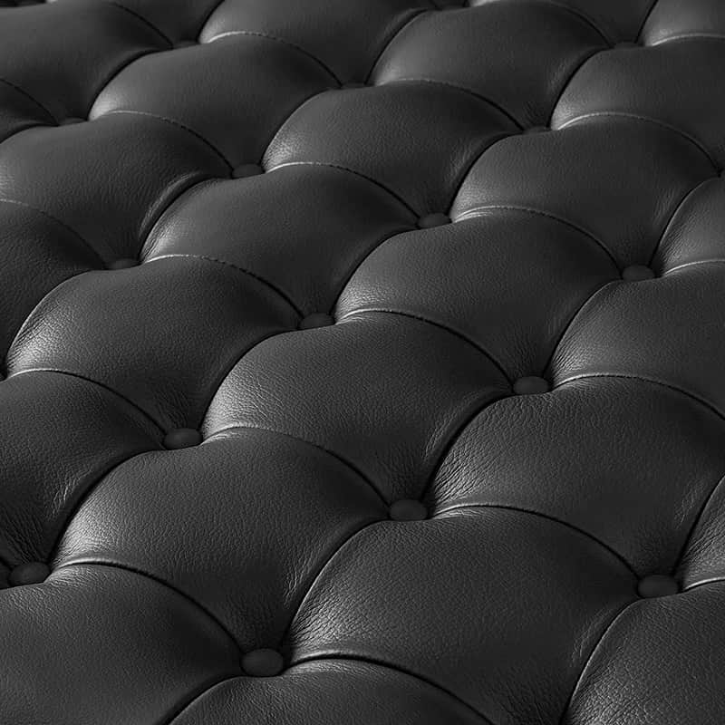 Elisa Mid-century Modern Genuine Leather Ottoman - Image 22