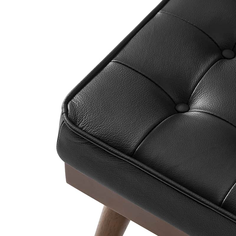 Elisa Mid-century Modern Genuine Leather Ottoman - Image 23