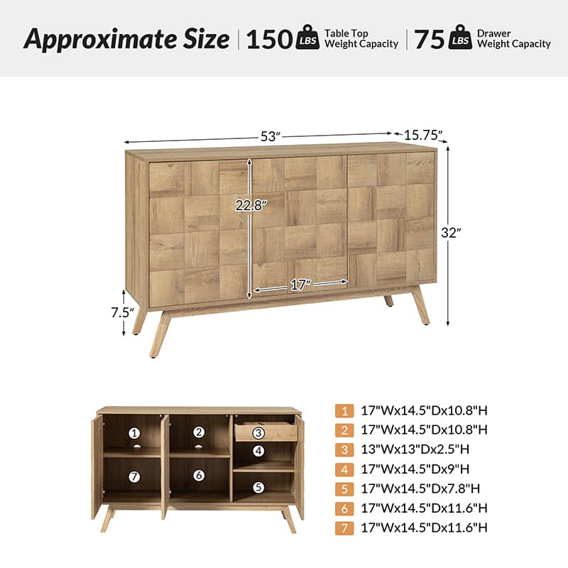 Werner Mid-century Modern Sideboard with Cable Management - Image 11