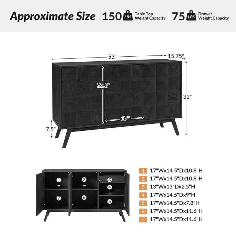 Werner Mid-century Modern Sideboard with Cable Management - Image 19