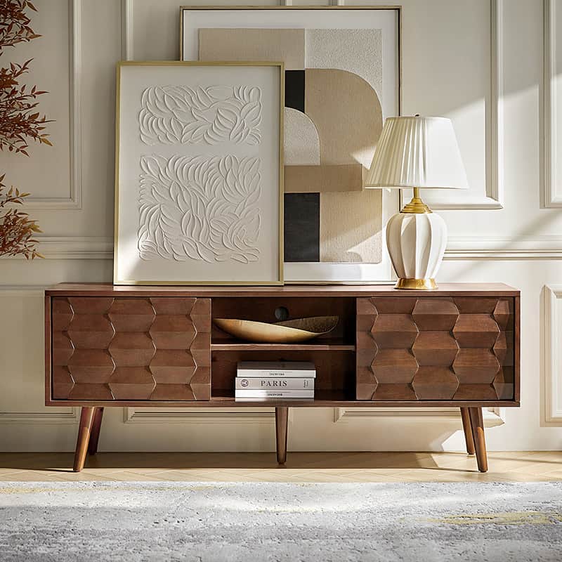 Velasco Mid-century Modern TV Stand with Built-in Cable Management - Image 10