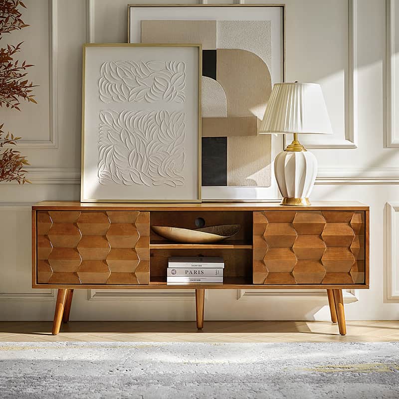 Velasco Mid-century Modern TV Stand with Built-in Cable Management - Image 18
