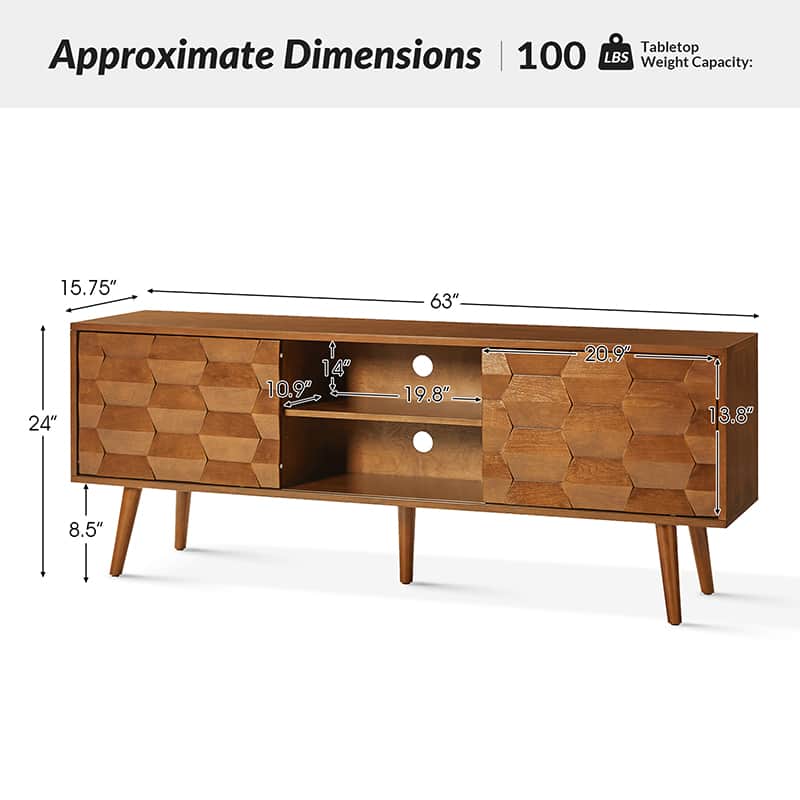 Velasco Mid-century Modern TV Stand with Built-in Cable Management - Image 19