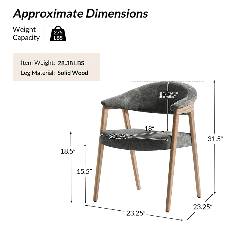 Elena Mid-Century Modern Upholstered Dining Chair with Solid Wood Legs,Set Of 2 - Image 19