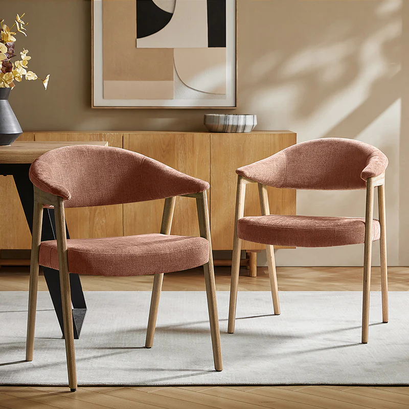 Elena Mid-Century Modern Upholstered Dining Chair with Solid Wood Legs,Set Of 2 - Image 25