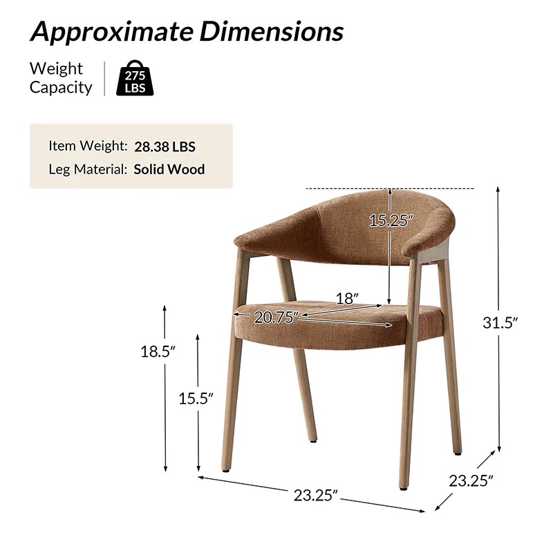 Elena Mid-Century Modern Upholstered Dining Chair with Solid Wood Legs,Set Of 2 - Image 27