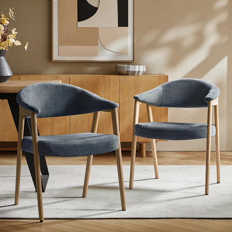 Elena Mid-Century Modern Upholstered Dining Chair with Solid Wood Legs,Set Of 2 - Image 33