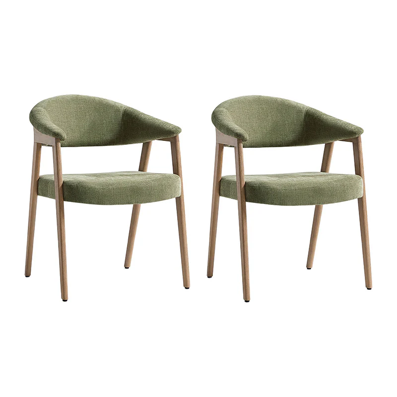 Elena Mid-Century Modern Upholstered Dining Chair with Solid Wood Legs,Set Of 2 - Image 4