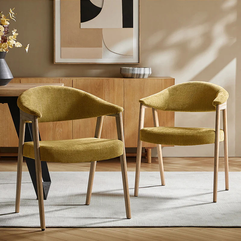 Elena Mid-Century Modern Upholstered Dining Chair with Solid Wood Legs,Set Of 2 - Image 41