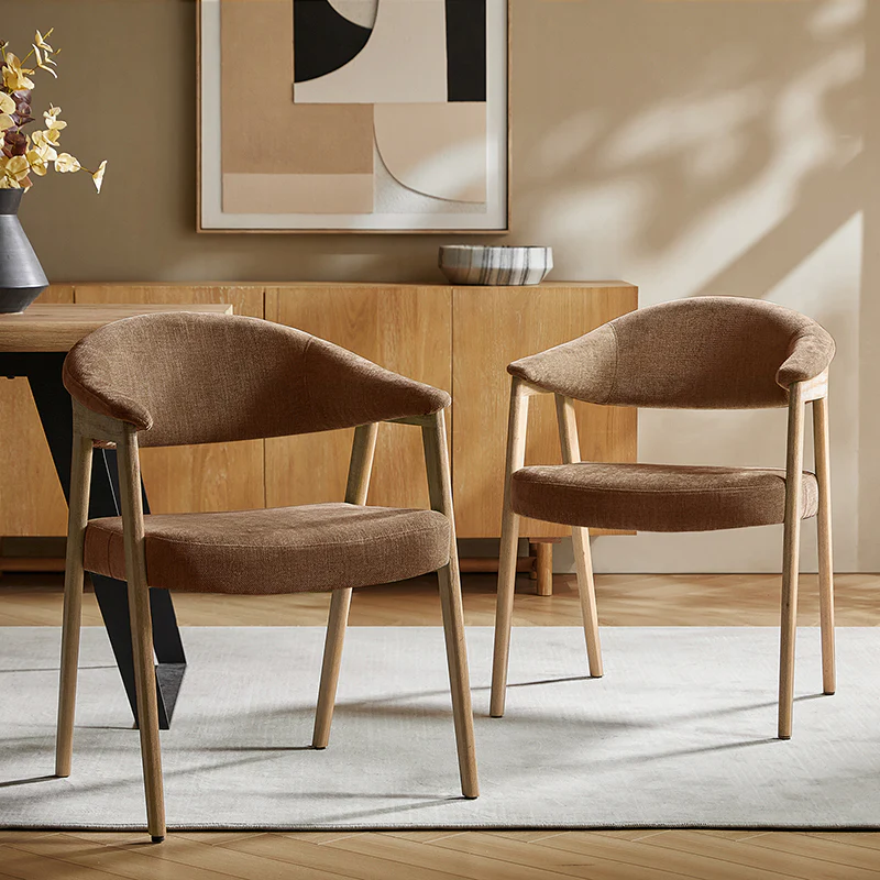 Elena Mid-Century Modern Upholstered Dining Chair with Solid Wood Legs,Set Of 2 - Image 49