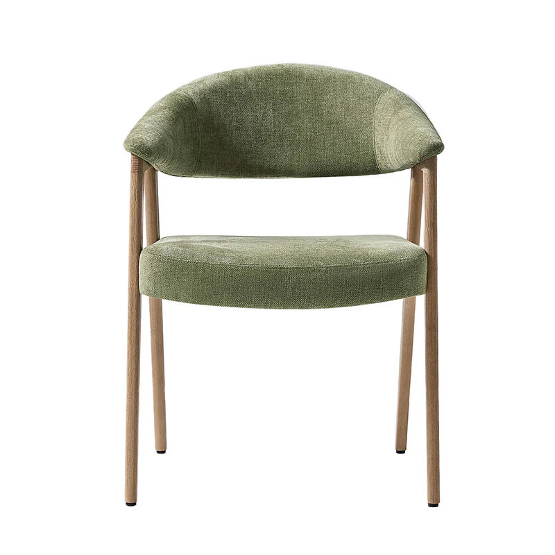 Elena Mid-Century Modern Upholstered Dining Chair with Solid Wood Legs,Set Of 2 - Image 5