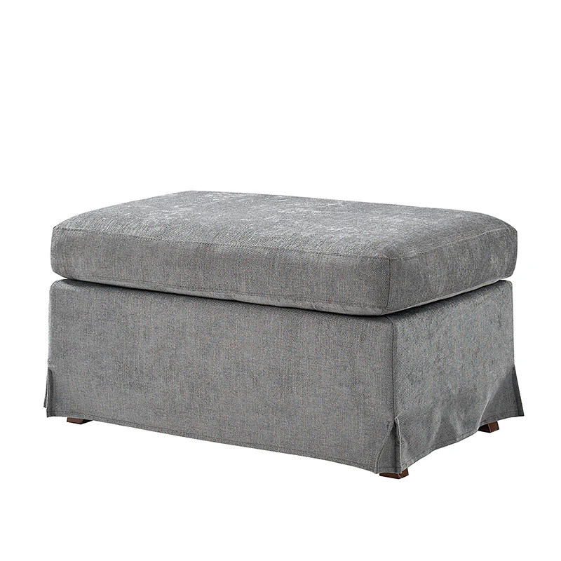 Miles Slipcovered Armchair with Large Ottoman - Image 12