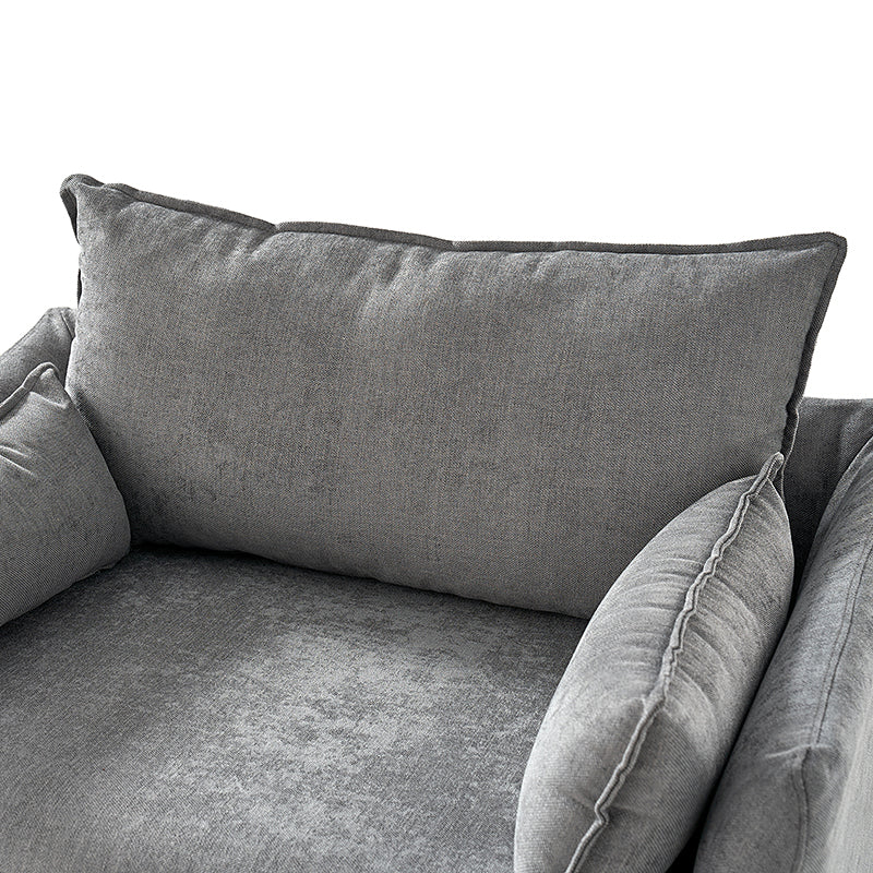 Miles Slipcovered Armchair with Large Ottoman - Image 13