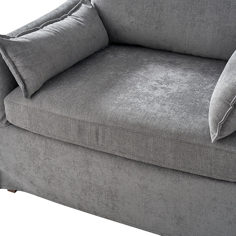 Miles Slipcovered Armchair with Large Ottoman - Image 14