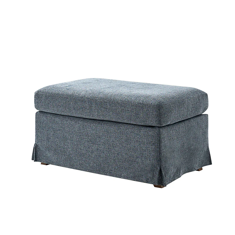Miles Slipcovered Armchair with Large Ottoman - Image 19
