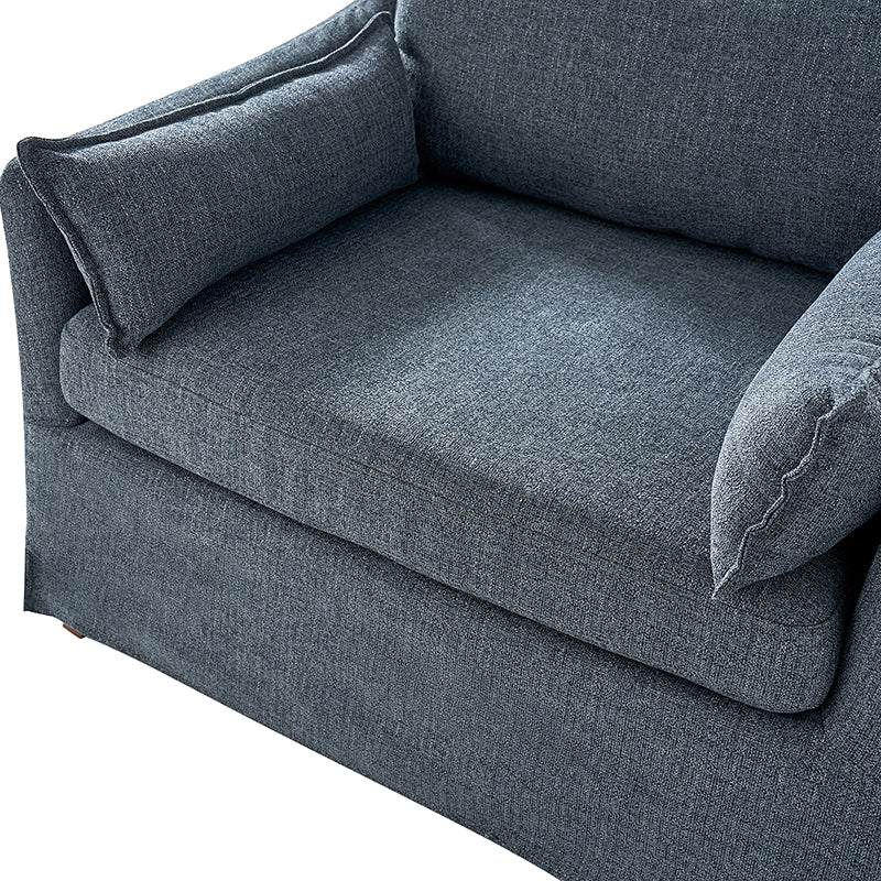 Miles Slipcovered Armchair with Large Ottoman - Image 21