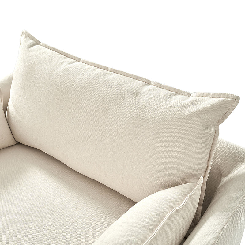 Miles Slipcovered Armchair with Large Ottoman - Image 6