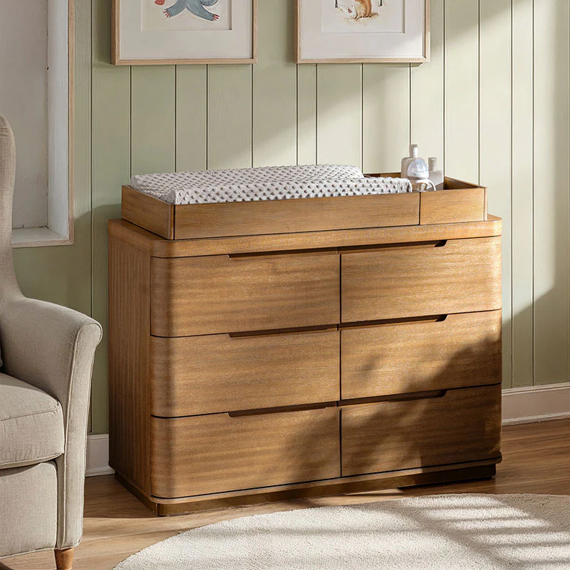 Modern 6-Drawer Nursery Dresser - Wide Wooden Storage Cabinet for Bedroom & Living Room - Image 4