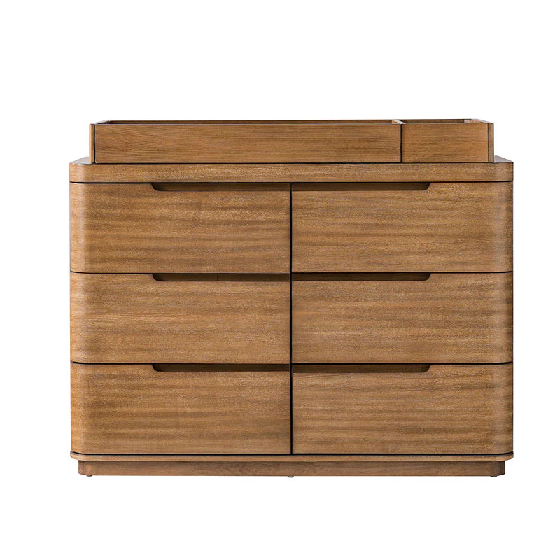 Modern 6-Drawer Nursery Dresser - Wide Wooden Storage Cabinet for Bedroom & Living Room - Image 6