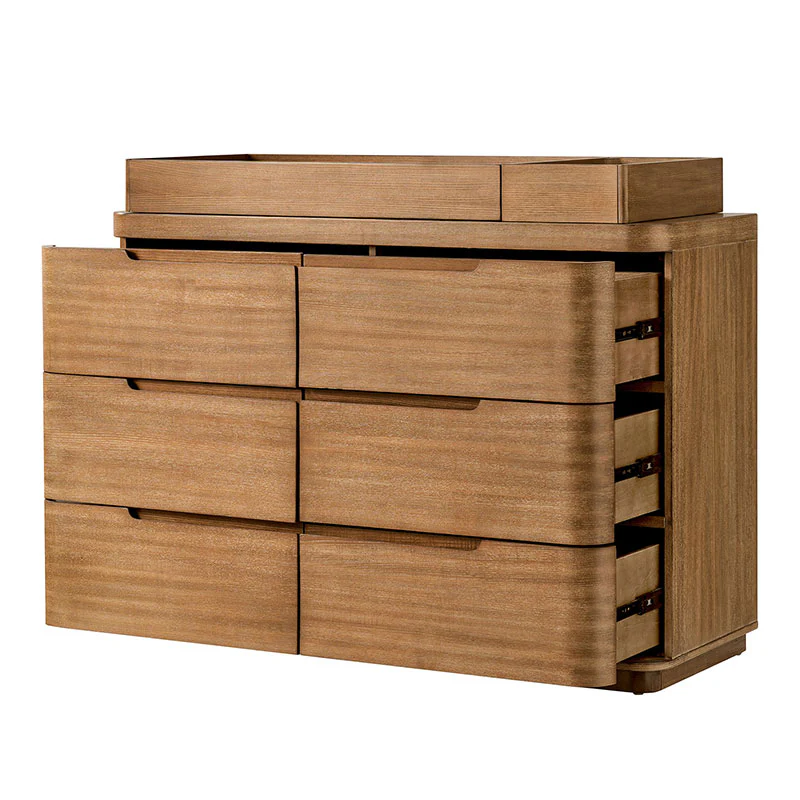 Modern 6-Drawer Nursery Dresser - Wide Wooden Storage Cabinet for Bedroom & Living Room - Image 7