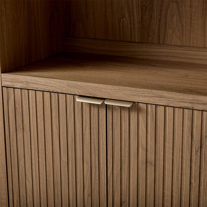 Modern Arched Bookcase with Slatted Cabinet - Image 14