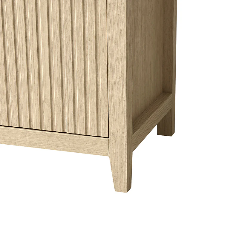 Modern Arched Bookcase with Slatted Cabinet - Image 7