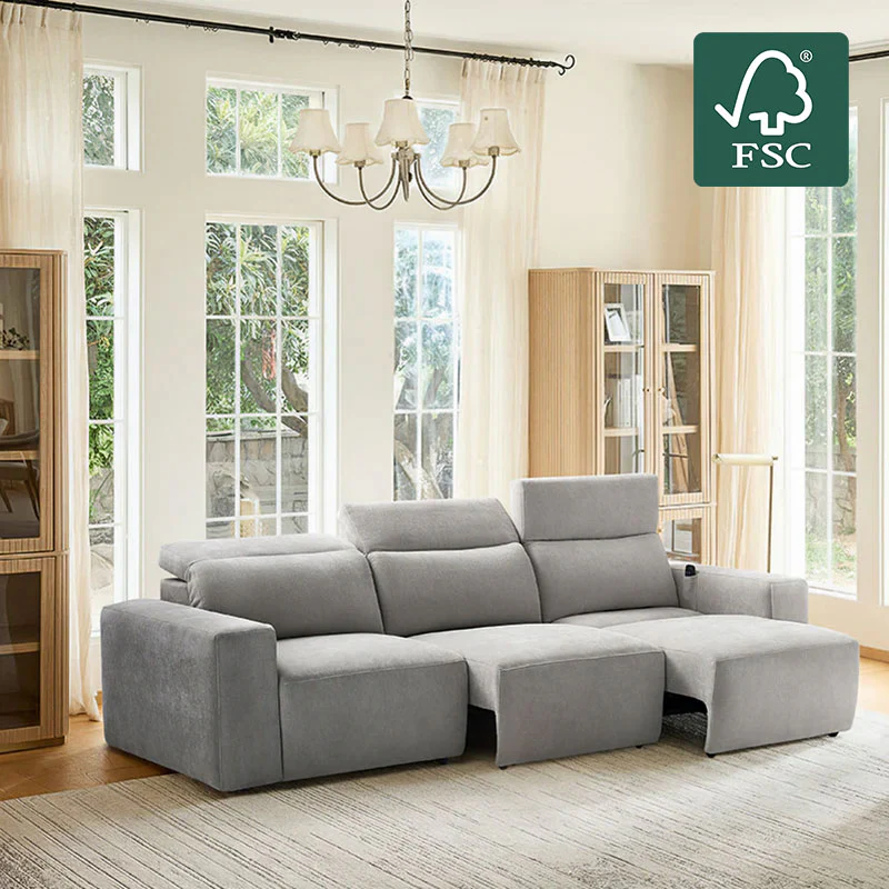 Moussea Modern Chenille Power Reclining Sofa with Sofa Bed Functionality - Image 12
