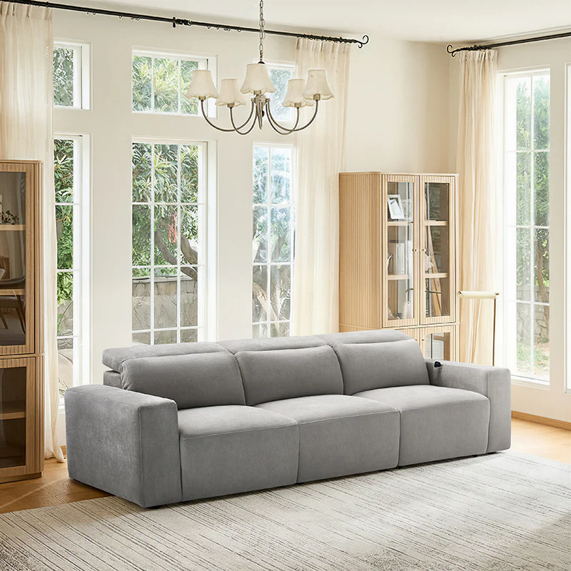 Moussea Modern Chenille Power Reclining Sofa with Sofa Bed Functionality - Image 13