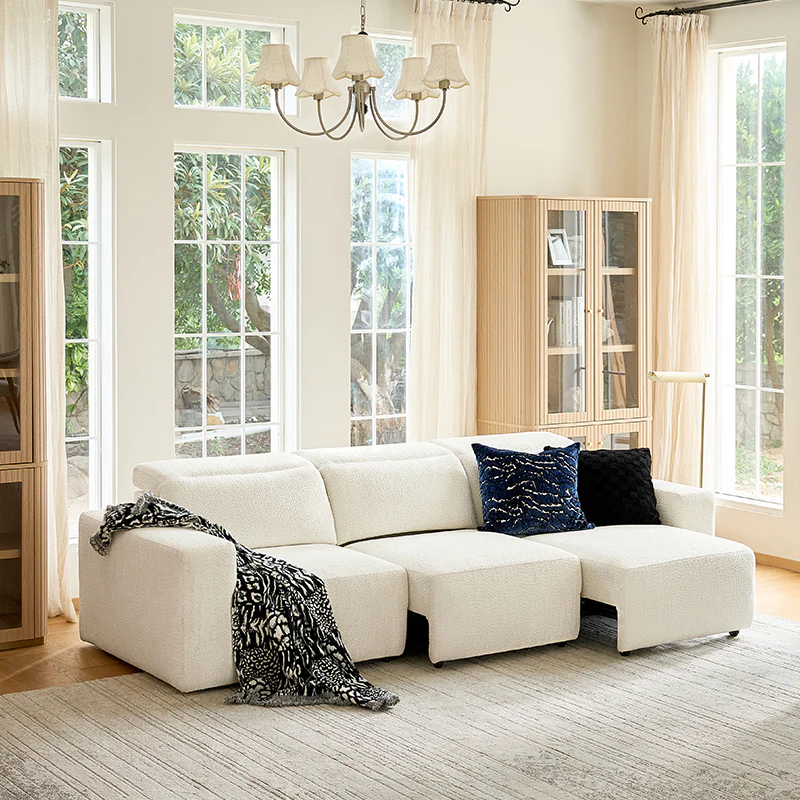 Moussea Modern Chenille Power Reclining Sofa with Sofa Bed Functionality - Image 6