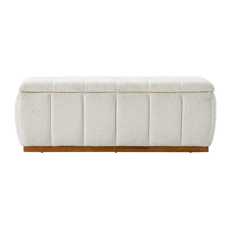 Modern Chenille Storage Bench - No-Assembly Upholstered Seat - Image 12