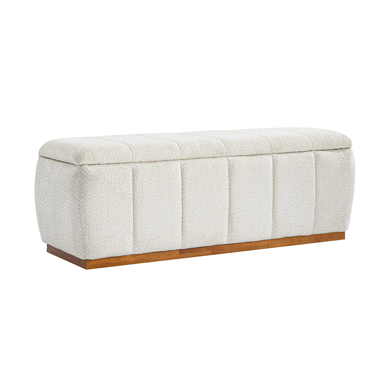 Modern Chenille Storage Bench - No-Assembly Upholstered Seat - Image 13