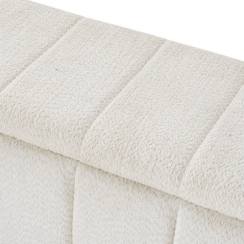 Modern Chenille Storage Bench - No-Assembly Upholstered Seat - Image 15