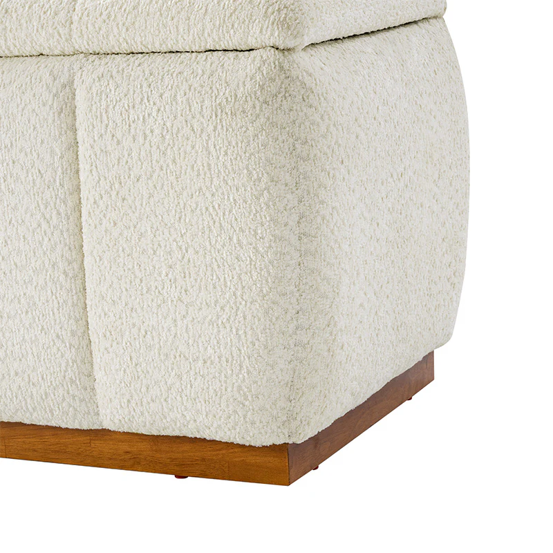 Modern Chenille Storage Bench - No-Assembly Upholstered Seat - Image 22