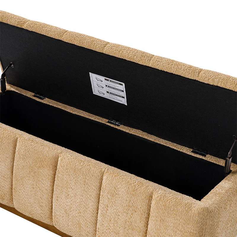Modern Chenille Storage Bench - No-Assembly Upholstered Seat - Image 32