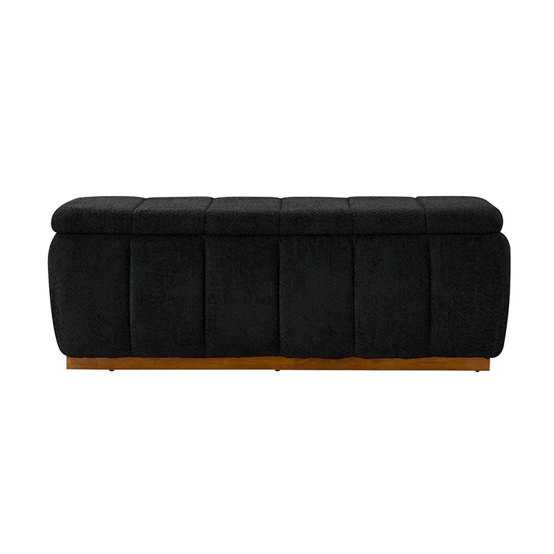 Modern Chenille Storage Bench - No-Assembly Upholstered Seat - Image 4
