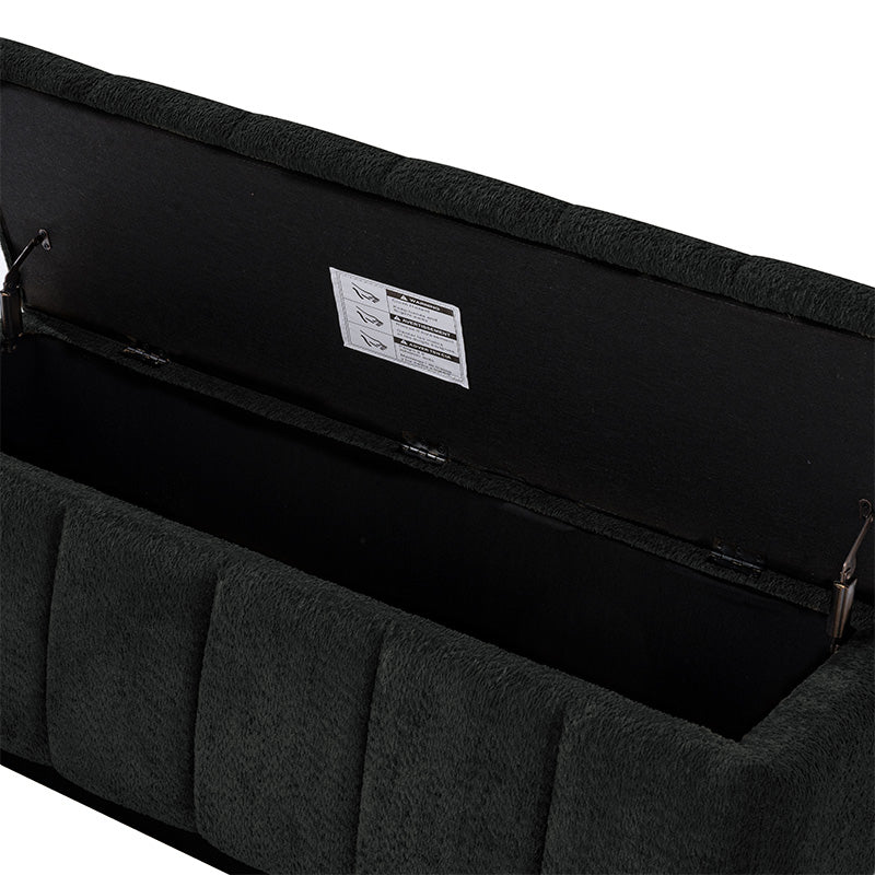 Modern Chenille Storage Bench - No-Assembly Upholstered Seat - Image 8