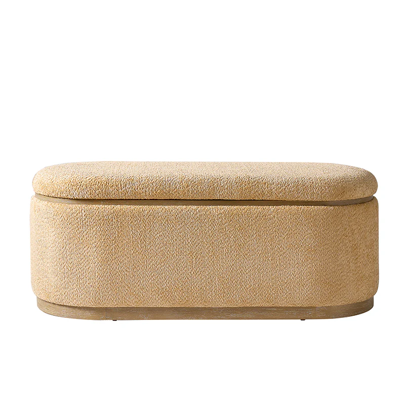 Modern Chenille Storage Bench with Hidden Seat Storage - Image 12
