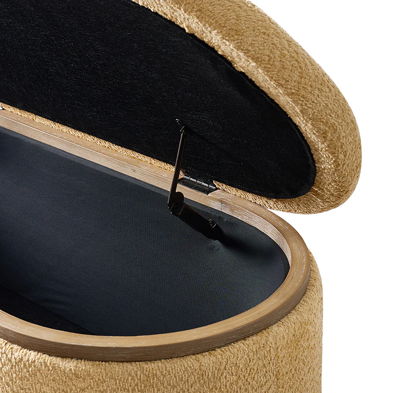 Modern Chenille Storage Bench with Hidden Seat Storage - Image 15