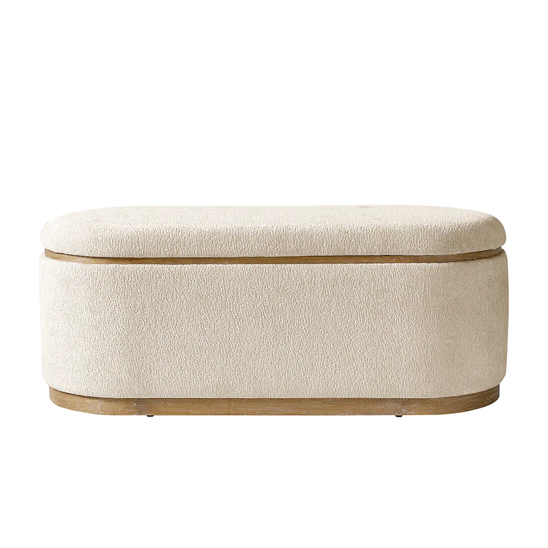 Modern Chenille Storage Bench with Hidden Seat Storage - Image 20