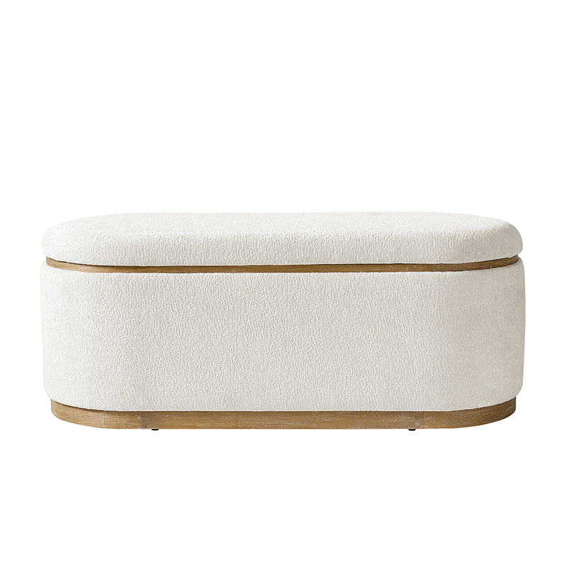 Modern Chenille Storage Bench with Hidden Seat Storage - Image 4