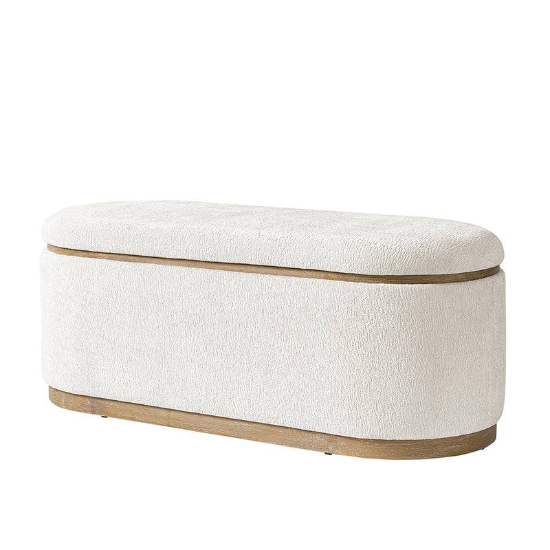 Modern Chenille Storage Bench with Hidden Seat Storage - Image 5