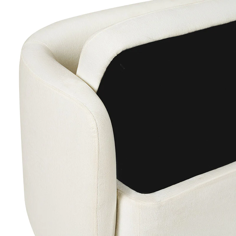 Modern Chenille Storage Bench with Wraparound Backres - Image 14