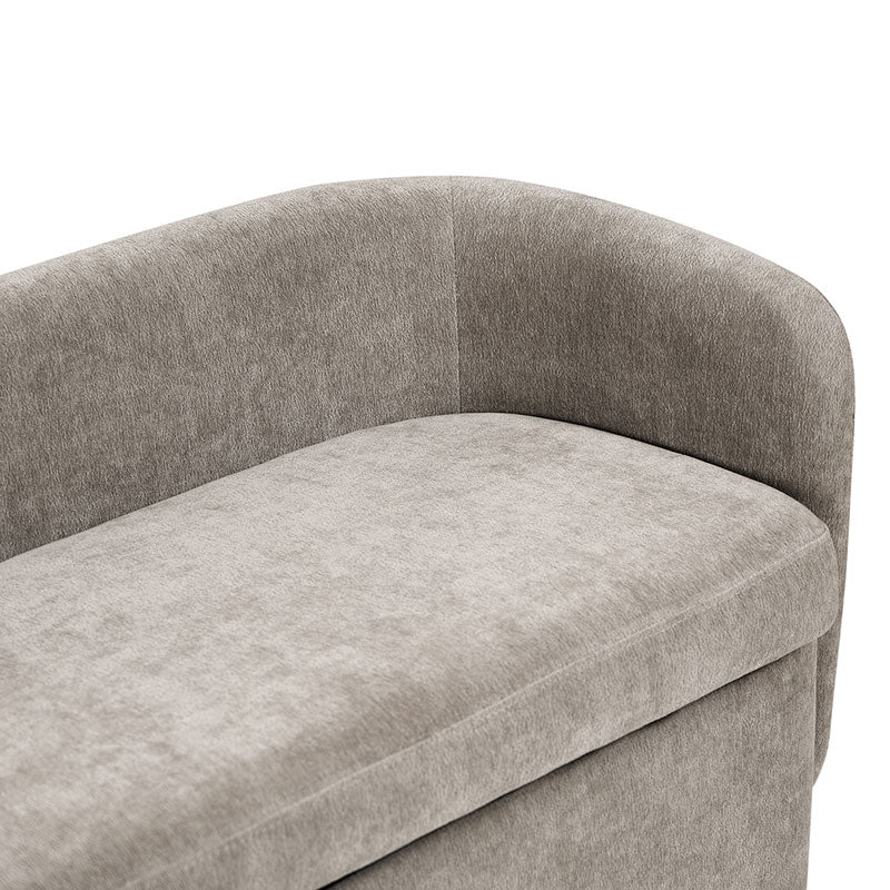 Modern Chenille Storage Bench with Wraparound Backres - Image 21