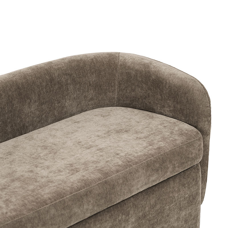 Modern Chenille Storage Bench with Wraparound Backres - Image 31