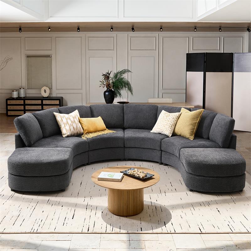 Aeris 138" Modern Curved Sectional Couch & Sofa With Curved Aesthetic - Image 10