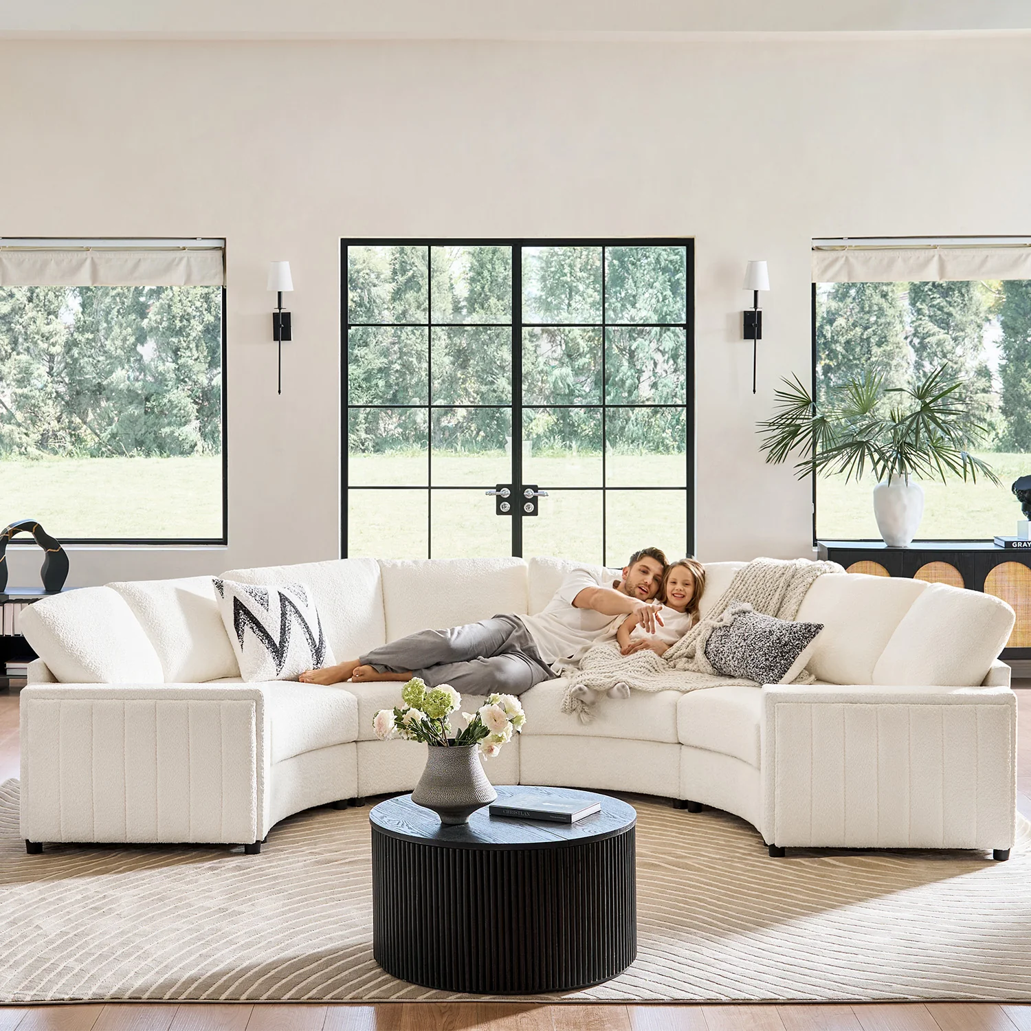 Aeris 138" Modern Curved Sectional Couch & Sofa With Curved Aesthetic - Image 18