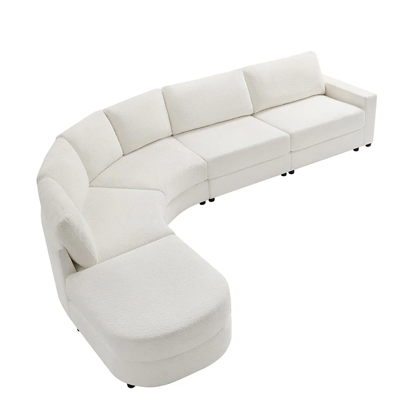 Aeris 138" Modern Curved Sectional Couch & Sofa With Curved Aesthetic - Image 29