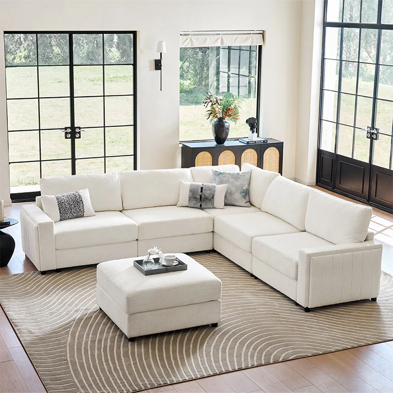 Aeris 138" Modern Curved Sectional Couch & Sofa With Curved Aesthetic - Image 34