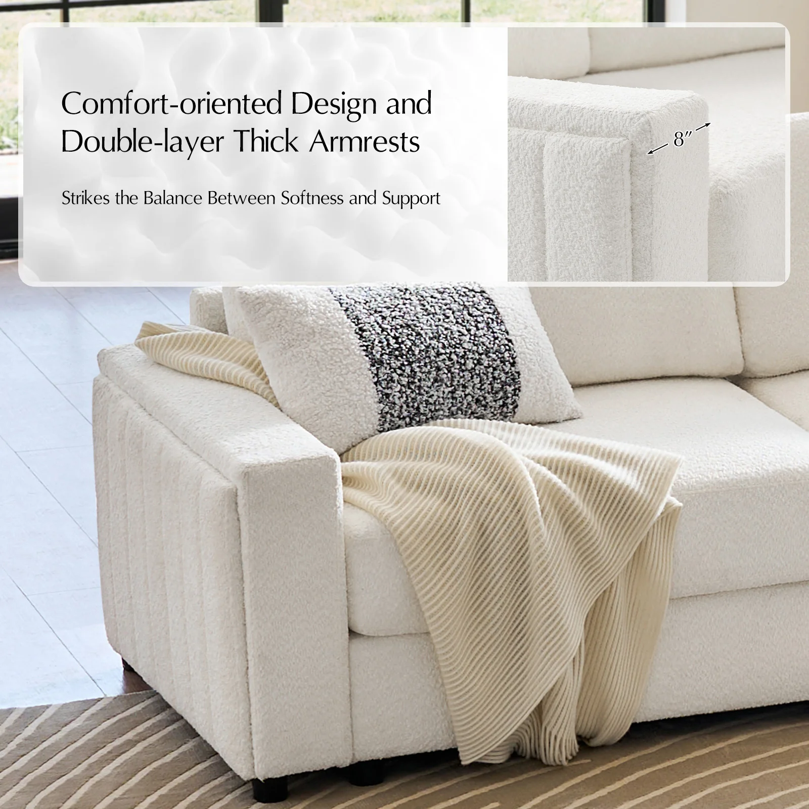 Aeris 138" Modern Curved Sectional Couch & Sofa With Curved Aesthetic - Image 38
